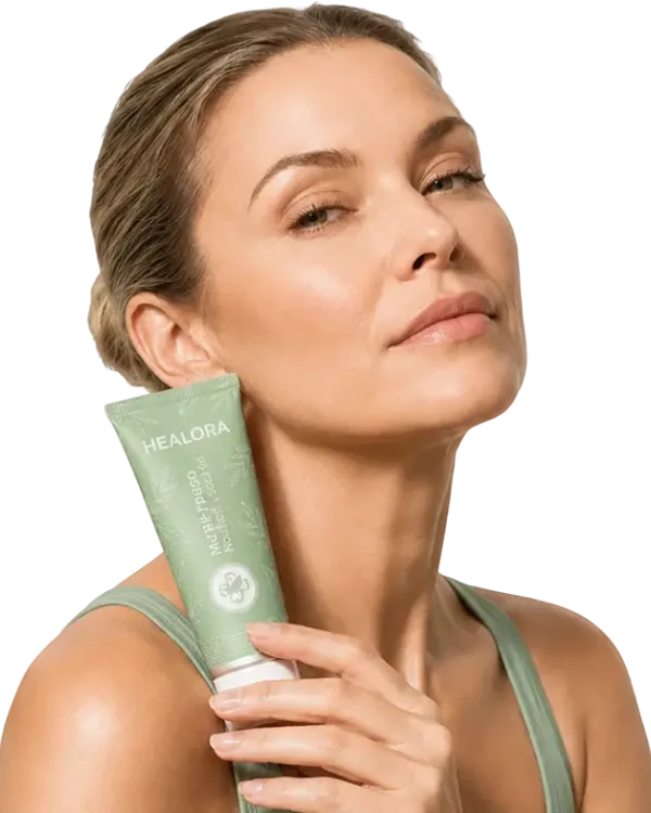 Woman using Healora skin fold rash relief cream, AppLovin case study by Apt Digital